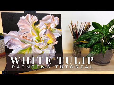How to Paint Glowing Tulips with Colour Mixing  Flower Oil Painting Tutorial  Timelapse