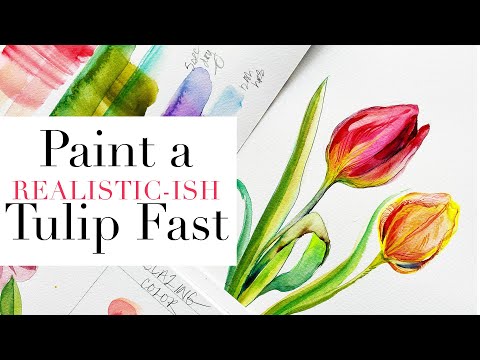 Beginner Friendly Realistic Tulip in Watercolor Step by Step