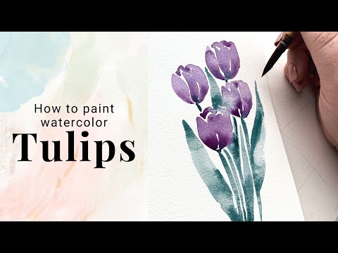 How to paint loose Tulips in watercolor  Day 3