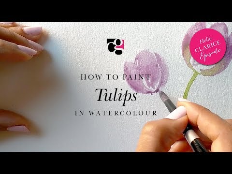 How to Paint Tulips in Watercolour  Hello Clarice Tutorials