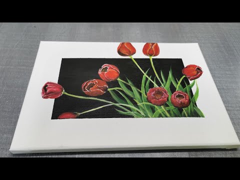 How to Paint Tulips  Acrylic Painting  StepbyStep Tutorial For Beginners