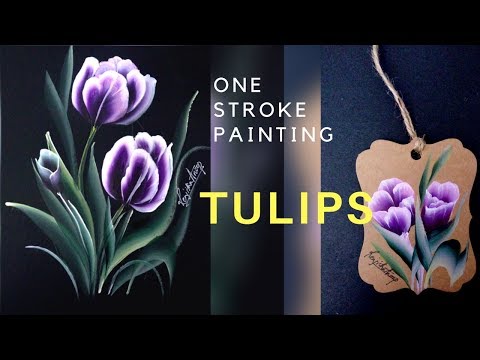 How to paint Tulips  simple and easy painting  Christmas painting series