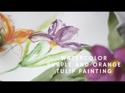 HOW TO PAINT TULIPS  WATERCOLOR PAINTING TUTORIAL