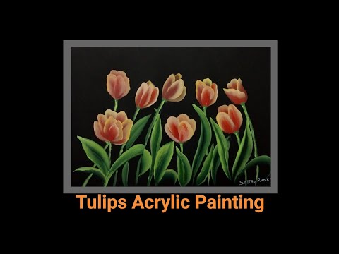 How to paint Tulips One Stroke Painting Tulips Simple and Easy  Tulips Painting