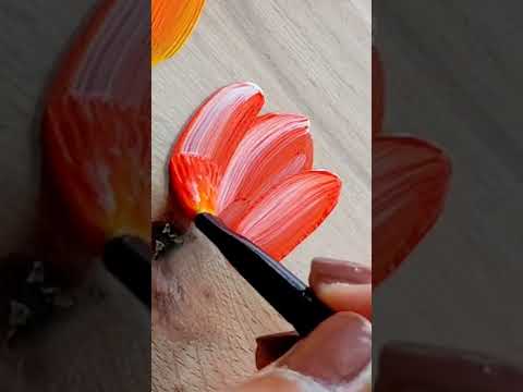 Painting Tulips with Acrylic on glass
