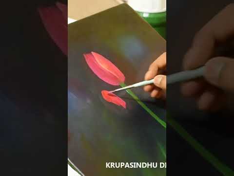 Tulips Flower painting  shorts