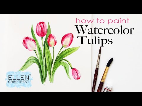 How to paint Tulips in Watercolor EASY