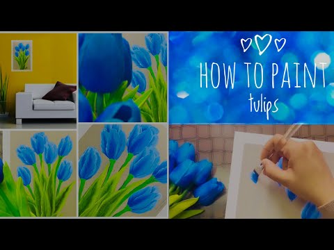 Tulips Easy acrylic painting