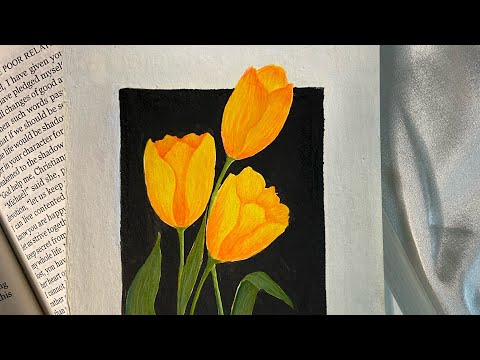How to paint tulips with watercoloureasy painting tutorial for beginnersYoutubeshorts shorts
