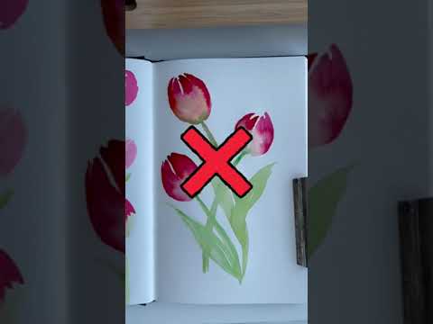 Trying to paint tulips with watercolors 