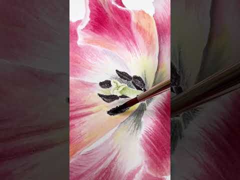 Realistic Tulip Painting Process  Kristine Art watercolorpainting