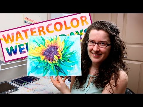 Watercolor Paint Along Sunflower on Yupo Paper WW Episode 4