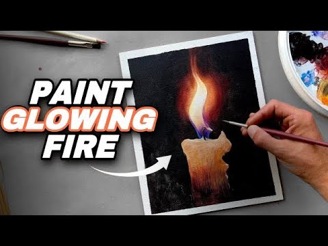 How I Paint GLOWING Fire with Acrylics stepbystep TUTORIAL