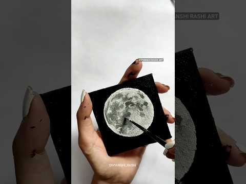 Easy way to paint moon with Acrylics  moon selenophile canvaspainting art paintingideas