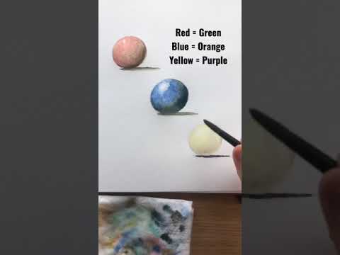 Using complementary colors for shadows art artist watercolor arttutorial short howtodraw