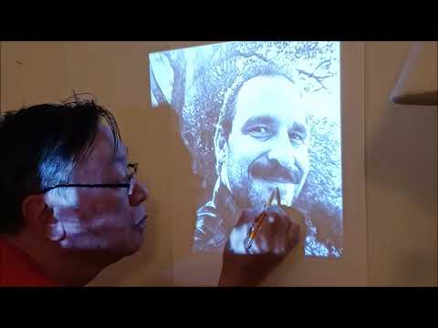 Tracing a Portrait in Pencil with a Digital Projector