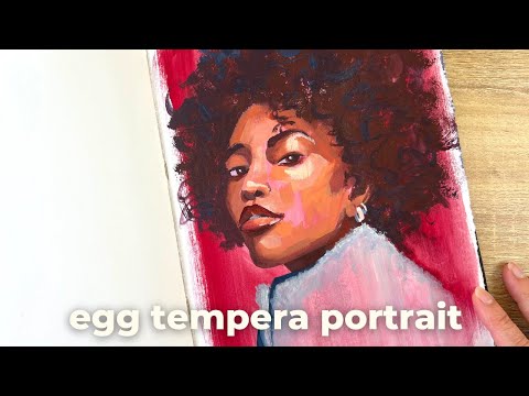 Painting portrait with tempera paint does it look like gouache