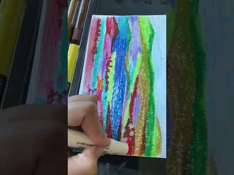 Landscape abstract art with tempera paint sticks easy for beginners shorts abstractart