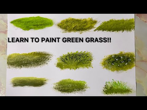 How to Paint Green Grass  How to Paint Grass  Learn To Paint With Yash