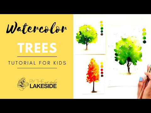 Watercolor Tree  Watercolors for Kids  Paint a tree  Watercolor Tutorial for Beginners