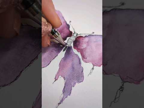 Easy  How I paint Butterfly from DOTS painting shorts watercolor drawing howtopaint art