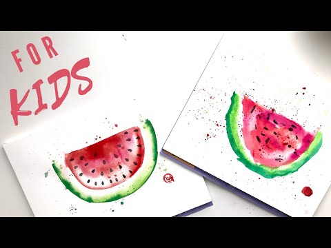 Kids Painting Class  How To Paint A Watermelon In Watercolor