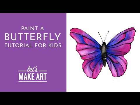 Butterfly  Watercolor Tutorial for Kids with Sarah Cray