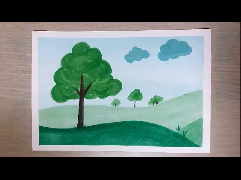 simple painting for kids  watercolor painting for beginners landscape l nickscolor