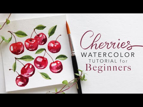 How To Paint Cherries with Watercolors for Beginners