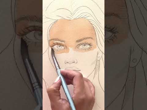 pretty girls face painting with watercolor