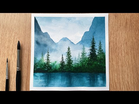 Watercolor Painting Tutorial  Misty Scenery  Easy Watercolor Painting For Beginners