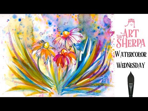 How to paint with Watercolor step by step flowers the Art sherpa  TheArtSherpa