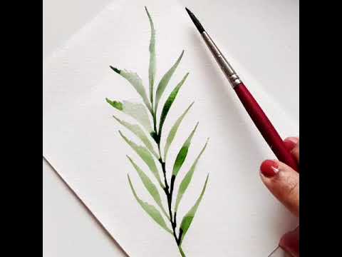 How to paint a leaves with Watercolours watercolorpaintingtutorial
