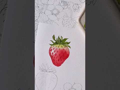 how to paint strawberry painting with watercolor divyasinghart shorts