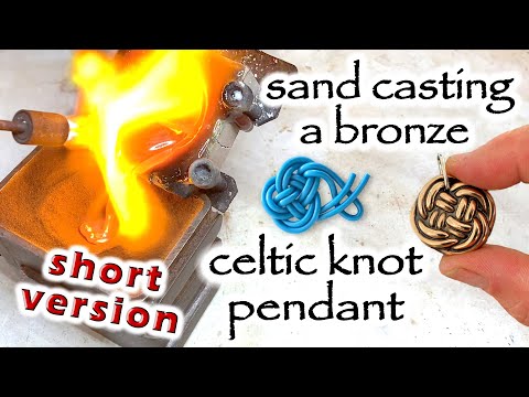 sand casting a bronze Celtic knot pendant delft clay casting short version