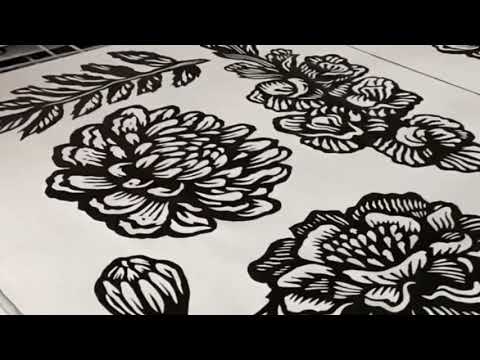 Screenprinting flowers for pasteups