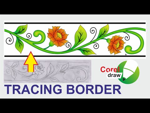 Tracing in CorelDraw for beginners  Tiles Screen Printing Flower amp Leaf Border