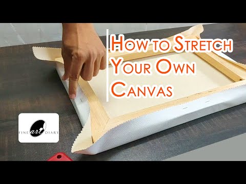 How to Stretch Canvas for Painting  Making Canvas at Home  Easy and Simple Process