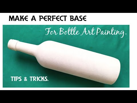 How To Make A Perfect Base For Bottle Art Painting  How to Apply Gesso On Glass Bottle 