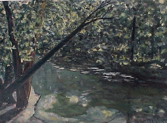 impressionism creek painting