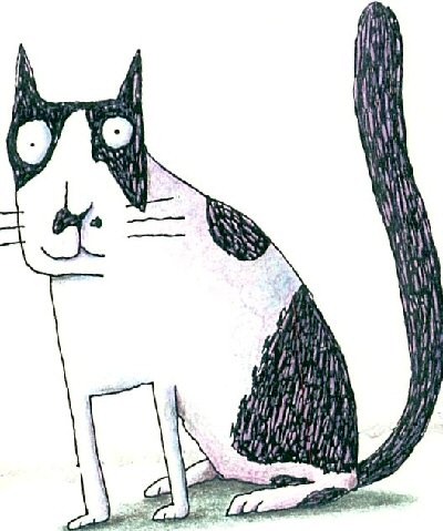 cat drawing by Joan Pond