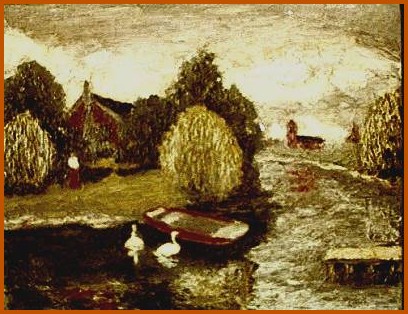 landscape with ducks painting