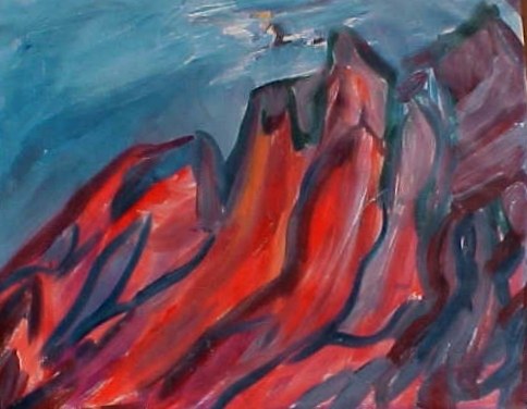 abstract mountain painting