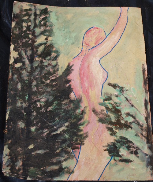 nude profile painting