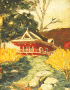red pagoda painting