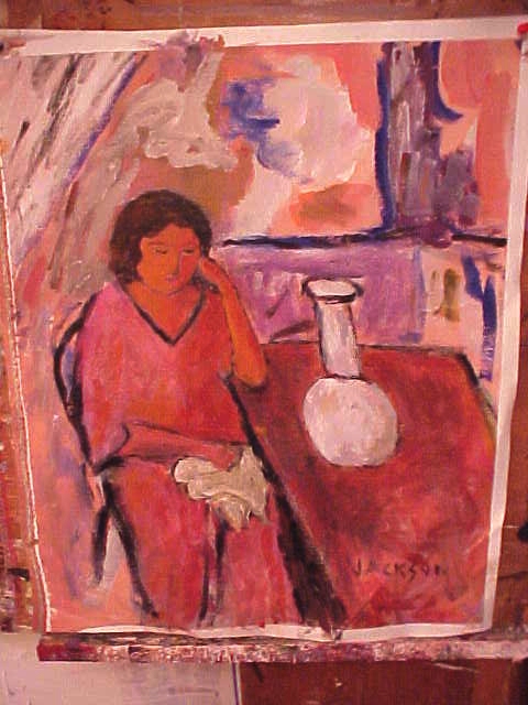 Girl at Table Painting- Janet at the Table