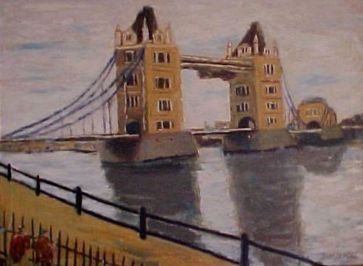 London tower bridge painting