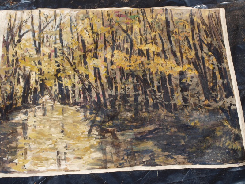 Woods in the fall painting