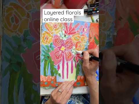 Check out my online studio for all kinds of painting lessons mixedmedia floralpainting floralart