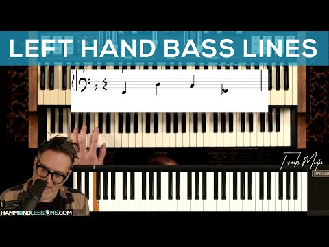 Hammond Organ Tutorial  3 Basic Left Hand Bass Lines  jazz Blues in F
